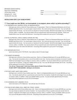 INSTRUCTIONS FOR CT (CAT SCAN