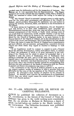 Dr. D&ouml;llinger and Dr. Reusch on Cardinal Bellermine