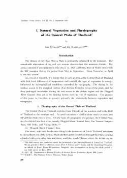 I. Natural Vegetation and Physiography of the Central Plain of