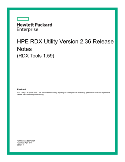 HPE RDX Utility Version 2.36 Release Notes