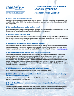 CORROSION CONTROL CHEMICAL &ndash; SODIUM HYDROXIDE