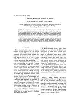 Cooling as Reinforcing Stimulus in Aplysia Biology Department