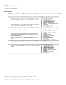Grade Four CA Science Content Standards* FOSS CA