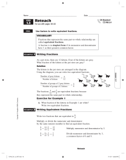 Use factors to write equivalent fractions