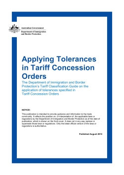 Applying tolerances in Tariff Concession Orders (273KB PDF)
