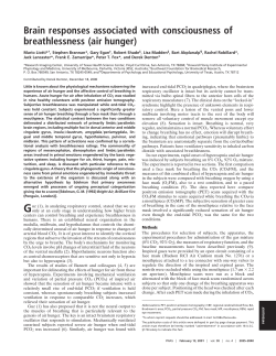 Brain responses associated with consciousness of breathlessness