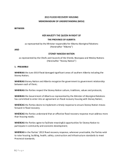 2013 Flood Recovery Housing Memorandum of Understanding