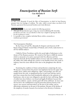 Emancipation of Russian Serfs
