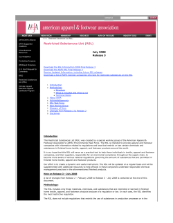 Restricted Substances List (RSL)