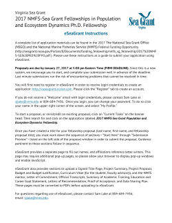 2017 NMFS-Sea Grant Fellowships in Population and Ecosystem