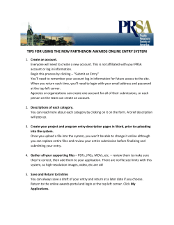 tips for using the new parthenon awards online entry