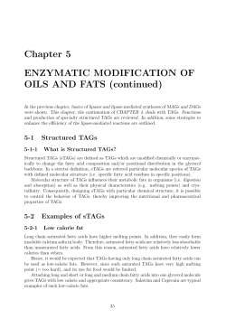 Chapter 5 ENZYMATIC MODIFICATION OF OILS AND FATS