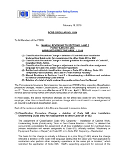 February 16, 2016 PCRB CIRCULAR NO. 1654 To All Members of