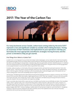 2017: The Year of the Carbon Tax