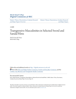 Transgressive Masculinities in Selected Sword and Sandal Films