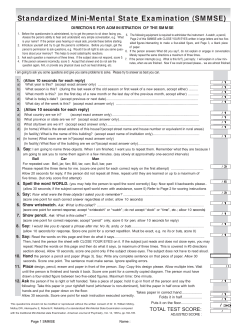 Standardized Mini-Mental State Examination (SMMSE)