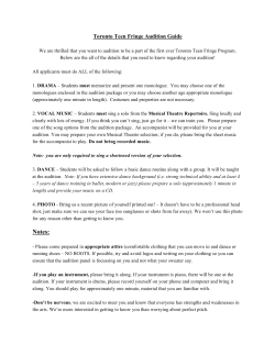 Teen Fringe -AuditionGuide 2017