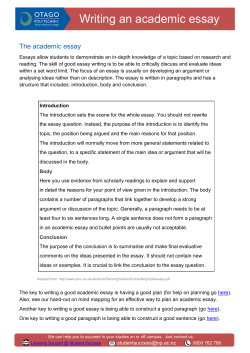 Writing an academic essay