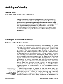 Aetiology of obesity
