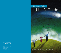 The Caliper Profile User`s Guide