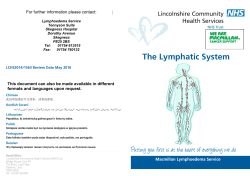 The Lymphatic System - Lincolnshire Community Health Services