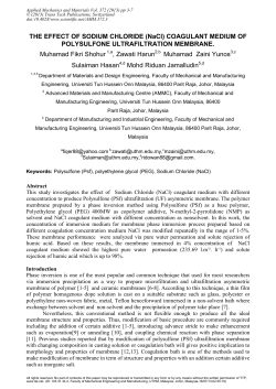 THE EFFECT OF SODIUM CHLORIDE (NaCl) COAGULANT