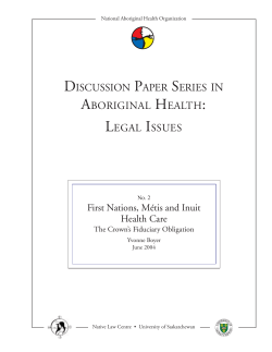 Constitutional Right No. 1 - National Aboriginal Health Organization