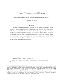 Culture: Persistence and Evolution