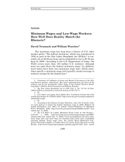 Minimum Wages and Low-Wage Workers: How Well Does Reality