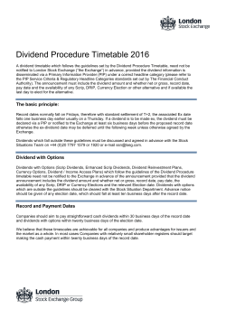 Dividend Procedure Timetable 2016