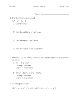 Chapter 5 Handout