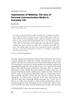 Implications of Mobility: The Uses of Personal Communication