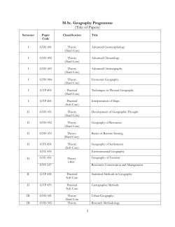 M.Sc Geography - Mangalore University