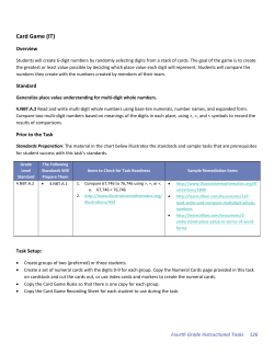 4th Grade Instructional Tasks