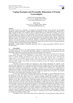 Coping Strategies and Personality Dimensions of