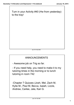 Geometry 7.6 Elevation and Depression 1