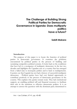The Challenge of Building Strong Political Parties for Democratic
