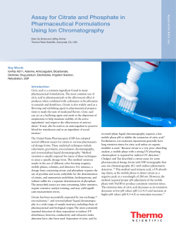 Assay for Citrate and Phosphate in Pharmaceutical Formulations