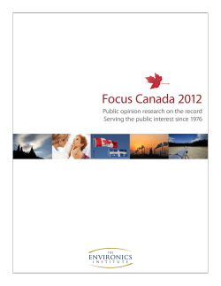Focus Canada 2012 - The Environics Institute