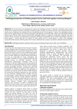 Antifungal properties of Psidium guajava leaves and fruits against