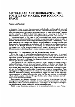 AUSTRALIAN AUTOBIOGRAPHY - Sydney Open Journals online