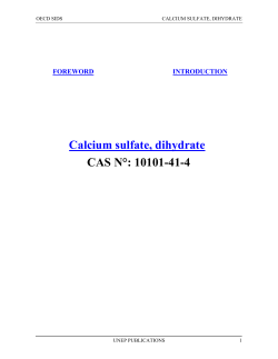 Calcium sulfate, dihydrate CAS N&deg;: 10101-41-4