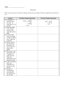 Homework Write an expression for the fraction change and the