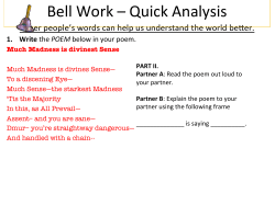 Bell Work &ndash; Quick Analysis