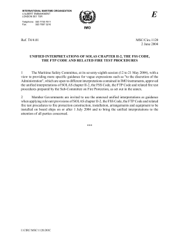 UNIFIED INTERPRETATIONS OF SOLAS CHAPTER II