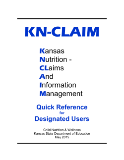 KN-CLAIM Quick Reference for Designated Users