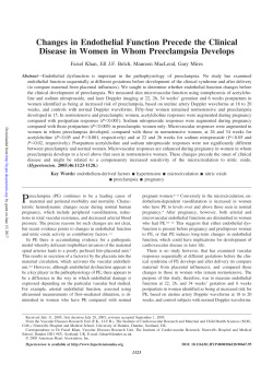 Changes in Endothelial Function Precede the