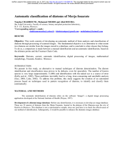 Automatic classification of diatoms of Merja fouarate