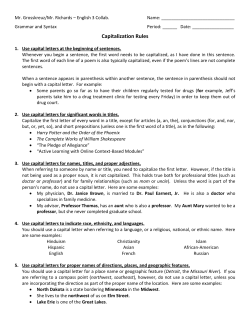 Capitalization Rules