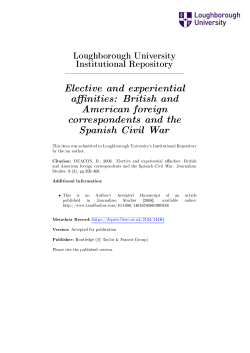 British and American foreign correspondents and the Spanish Civil